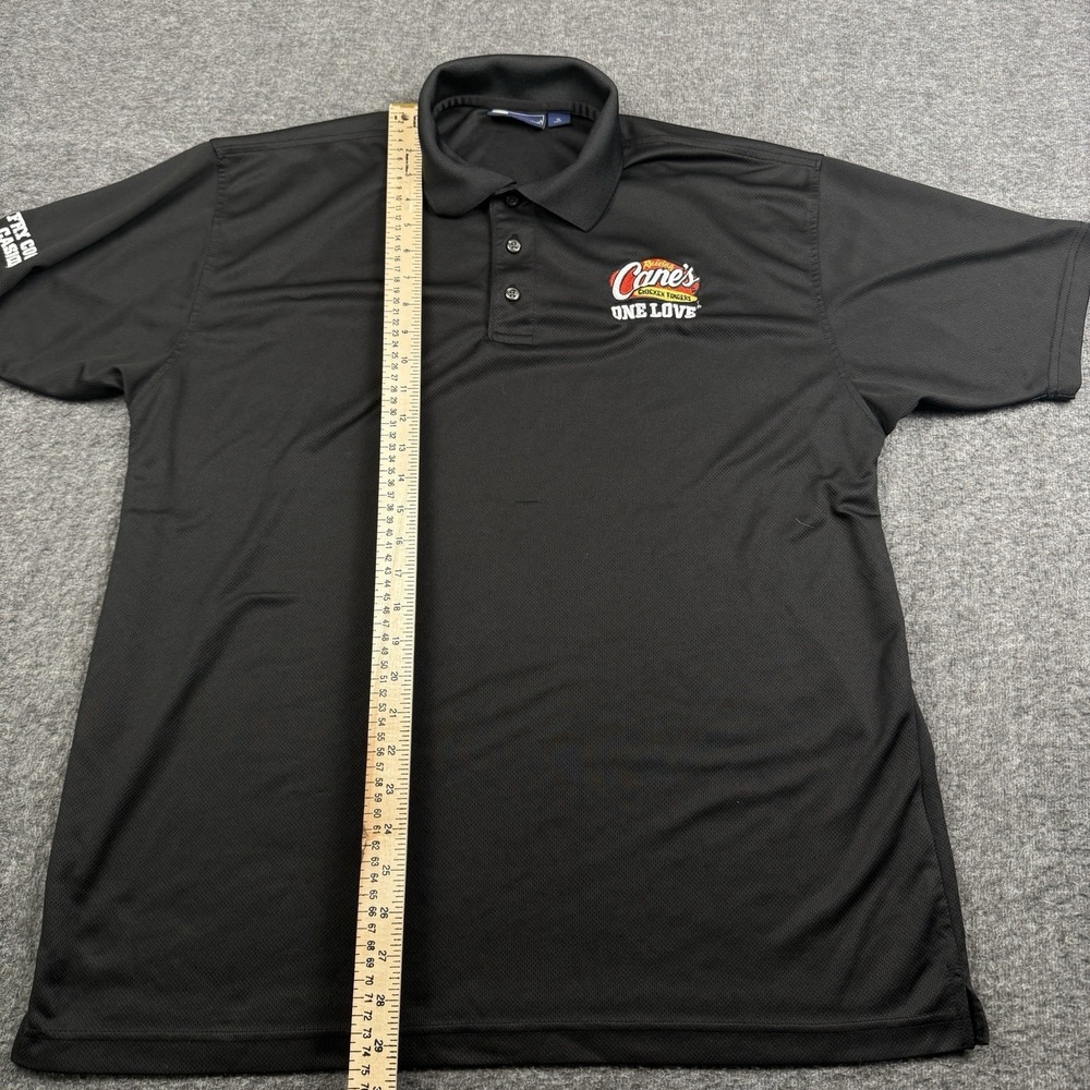 Raising Canes Polo Shirt Men XL Black Uniform Employee Fry Cook Cashier One Love - Picture 6 of 8